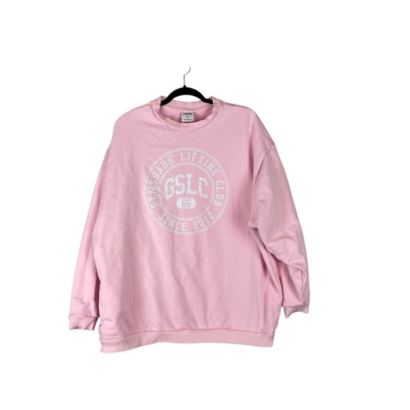 Gymshark GSLC Lifting Club Pink Sweatshirt XXL Oversized Pullover Crewneck - Picture 2 of 6